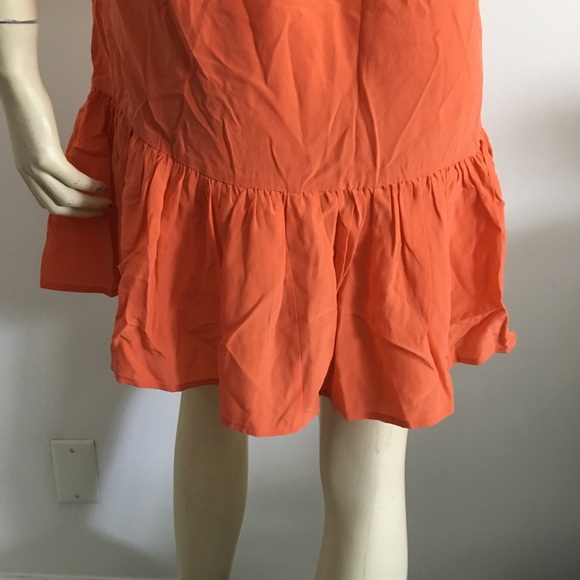 Joie orange sleeveless silk cami dress with ruffle trim size small - Picture 6 of 8